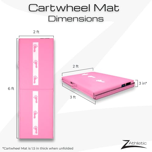 Z Athletic Kids Pink Balance Beam and Cartwheel Trainer Folding Gymnastics Mat