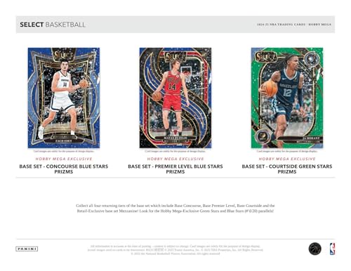 Panini 2024-25 Select Basketball Hobby Mega Trading Card Box with Prizms & Autographs