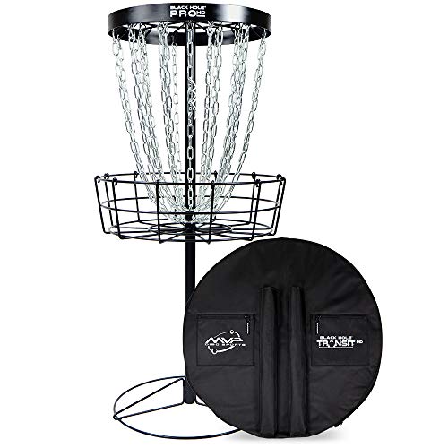 Portable Disc Golf Basket with 24 Chains and Transit Bag - Heavy Duty, PDGA Approved