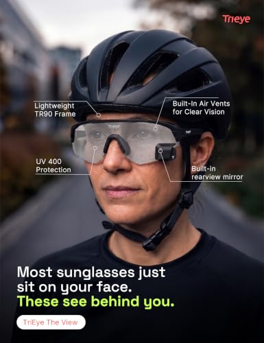 TriEye Photochromatic Cycling Glasses with Rearview Mirror UV400 - V2.0