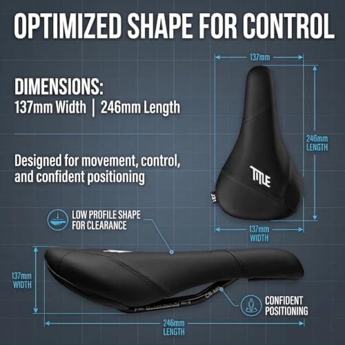 MTB Bike Saddle - Performance Mountain Bike Seat for Mountain Biking - Black