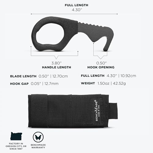 Fixed Blade Rescue Knife with Sheath - MOLLE Compatible, 440C Steel Blade