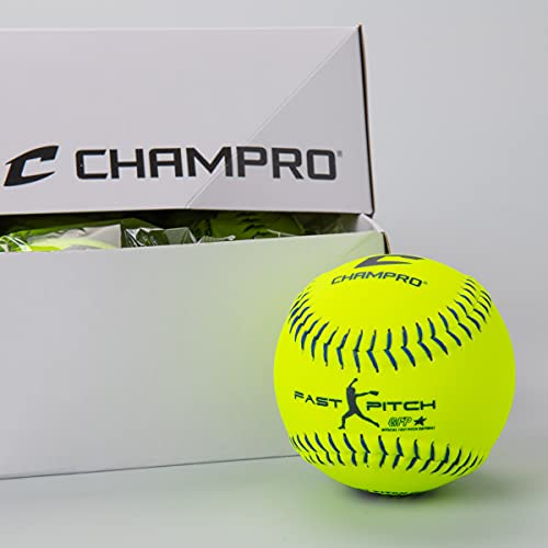 Champro 12" USSSA Approved Synthetic Fastpitch Softballs - Optic Yellow, 12 Pack