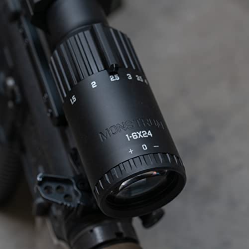 Monstrum Banshee 1-6x24 LPVO Rifle Scope with BDC B1 Reticle & Offset Mount - Black