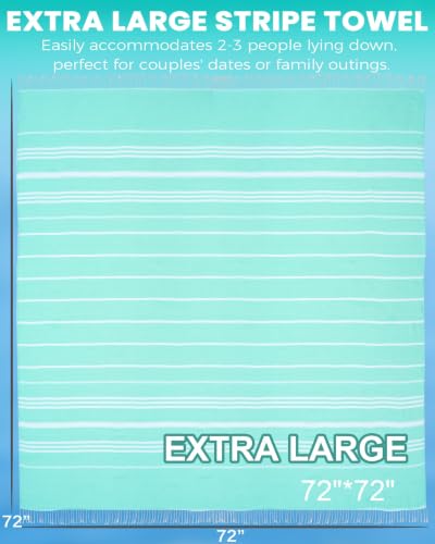 Antfuny Extra Large Thinner Aqua Beach Towel - Jumbo Sand-Free, Quick-Dry Outdoor Mat