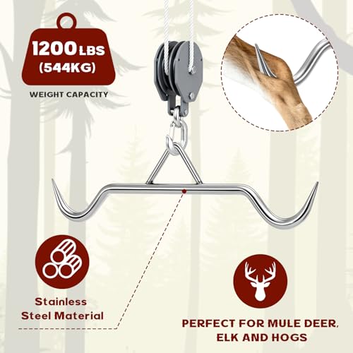Heavy Duty Steel Gambrel for Large Game Support 20.87 Inch, 2 Pack