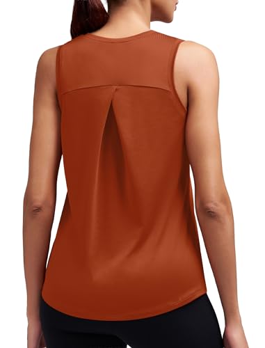 Alaroo Workout Tank Top for Women - Athletic Sleeveless Pilates Outfits - Medium Orange