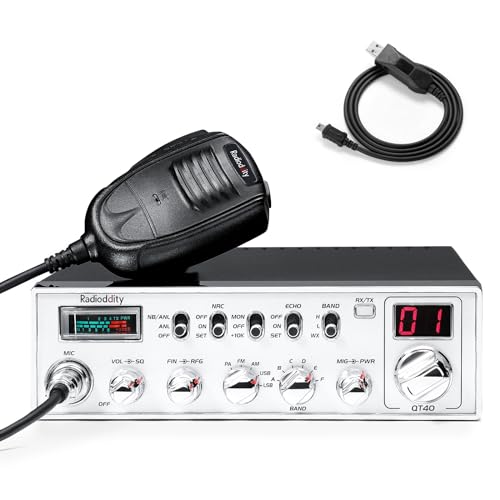 Radioddity QT40 10M Mobile Ham Radio 40W NOAA Weather Alert SSB/AM/FM