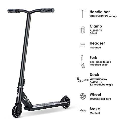 FREEDARE Complete Pro Stunt Scooter Kids Teens Adults Black JB1