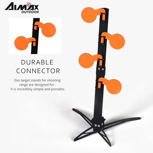 Aimax Outdoor AR500 Steel Dueling Tree Target Kit with 4 Paddles, Neon Orange