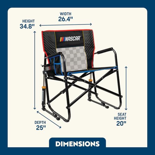 Portable Folding Rocking Chair with Drink Holder - Heavy Duty Outdoor Seating