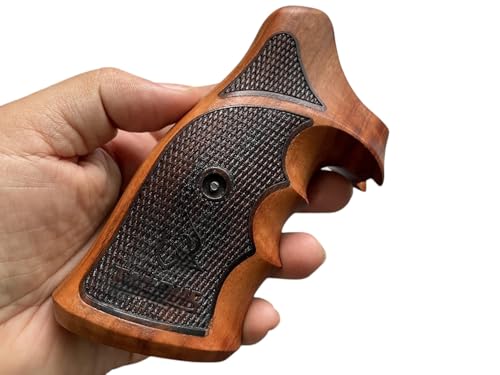 2 Tone Wood Gun Grip Set for Taurus Tracker & Models 17, 627, 692 - Paduak & Afzelia
