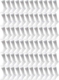 Winterlace Unisex Crew Socks Large White 72 Pairs Moisture-Wicking Cotton