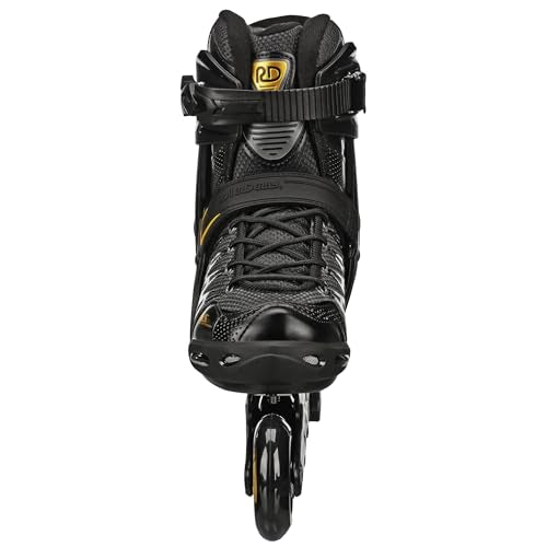 Men's Inline Skates with Comfort Padding & Speed Wheels - Black/Gold US 12