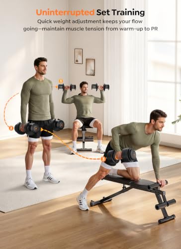 Acezoe 25LB Adjustable Dumbbell Set of 2 – Quick-Adjust Fitness Weights