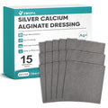 Silver Calcium Alginate Wound Dressing 4 x 4 Inches - 15 Pack, Sterile, Absorbent, Painless