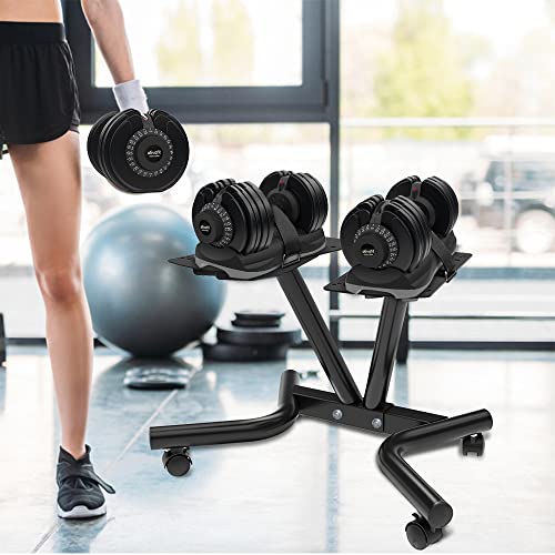 ATIVAFIT Adjustable Dumbbell Stand with Black Finish - Space-Saving Home Gym Rack