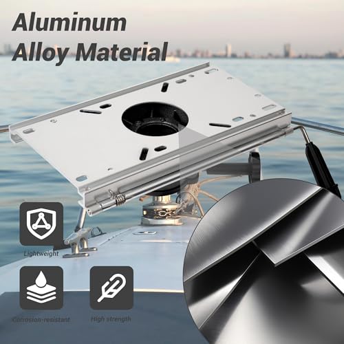 Boat Seat Slide with Locking Mount for 2-7/8 Inch Pedestal Post - Swivels 360°