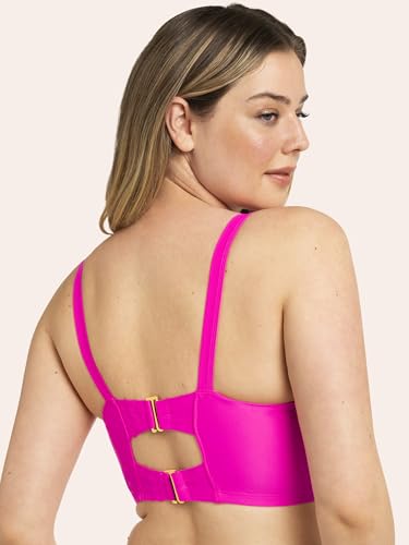 Plus-Size Supportive Underwire Bikini Top 38DD Fuchsia Sizzle