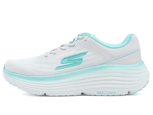 Max Cushioning Women's Sneakers - White Aqua, Size 6.5, Breathable Mesh