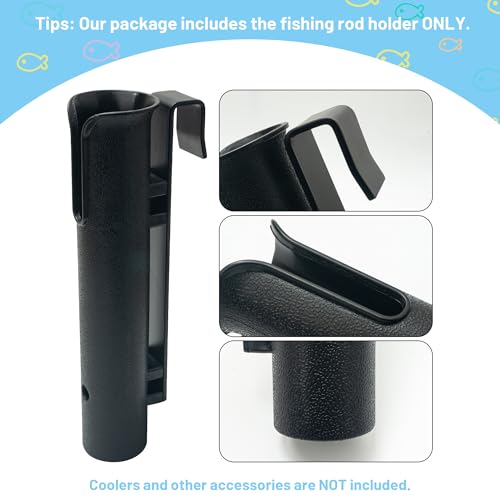 Omoojee Black Wall-Mounted Fishing Rod Holder for YETI & RTIC Coolers