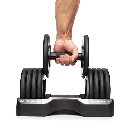 ProForm Adjustable Dumbbells 50 lb Set with Storage | Home Fitness Equipment