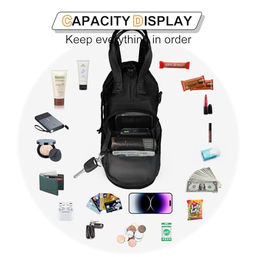 Black Crossbody Water Bottle Carrier Bag 32-40 oz with Phone Pocket - Dikuer