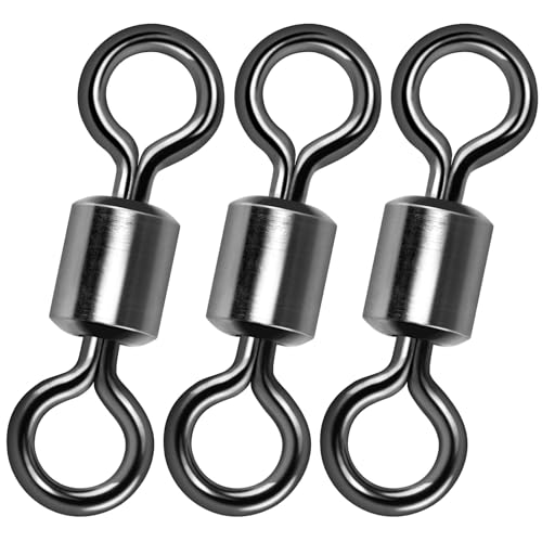 Heavy Duty Stainless Steel Fishing Swivels 77LB 100 Pack - Saltwater & Freshwater Tackle