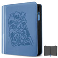 Card Binder 4 Pocket, Holds 160 Trading Cards, Waterproof PU Leather, Blue