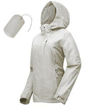 Women’s Packable Waterproof Rain Jacket - Medium Beige, 33,000ft