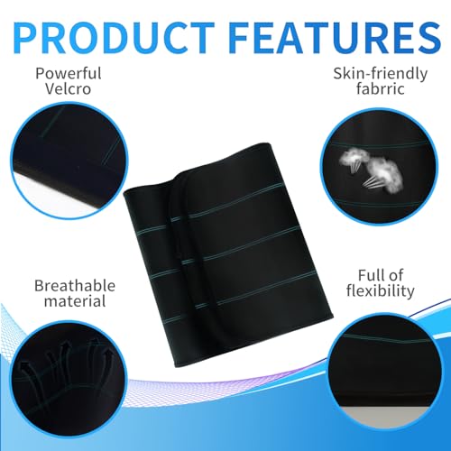 Post Surgery Abdominal Binder Support Belt 4 Panel Black 60-75 Inches XL