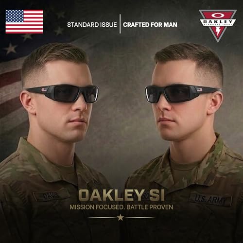 Oakley SI GASCAN USA FLAG Sunglasses Matte Black Frame Grey Lens One Size