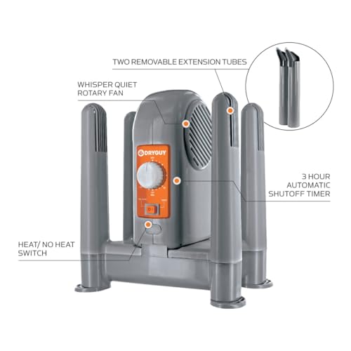 DryGuy Shoe, Boot & Gear Electric Dryer 4 Ports with Heat + Fan - Fast 1-3hr Drying