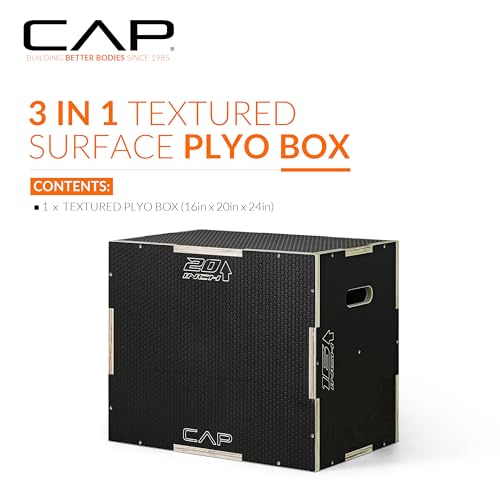 Non-Slip 24x20x16 Inch Plyometric Box - 3-in-1 Adjustable Height for Home Gym