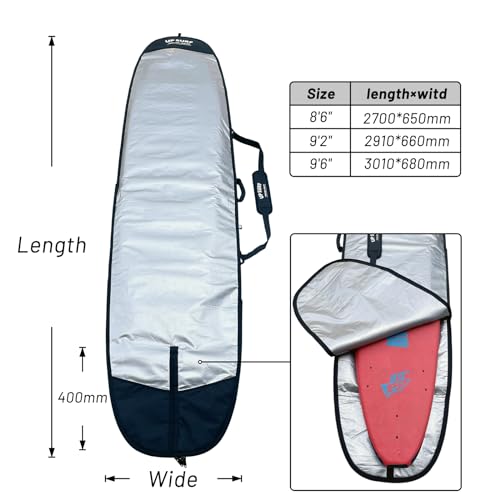 UP SURF Surfboard bag, Daylight Bags for Longboard, Size