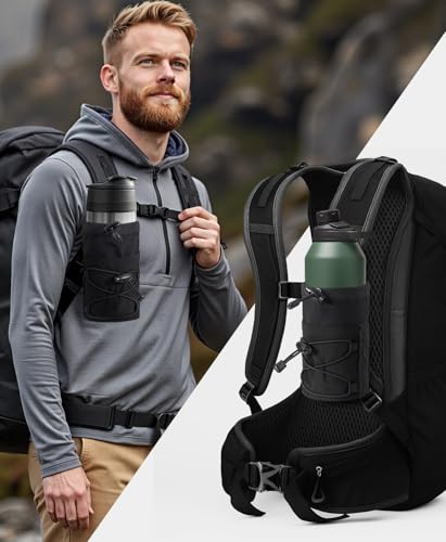 Water Bottle Holder for Backpack - Molle Pouch for 8-24oz Bottles - Black / 1