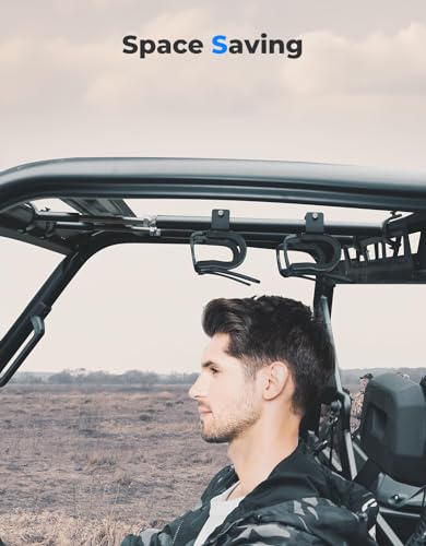 KEMIMOTO UTV Overhead Tool & Bow Rack - Roof-Mounted Storage Holder for Roll Bars