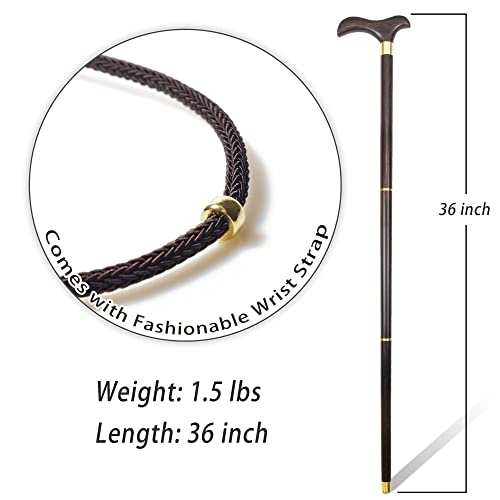36-Inch Folding Wooden Cane for Men | Lightweight Support & Travel-Ready