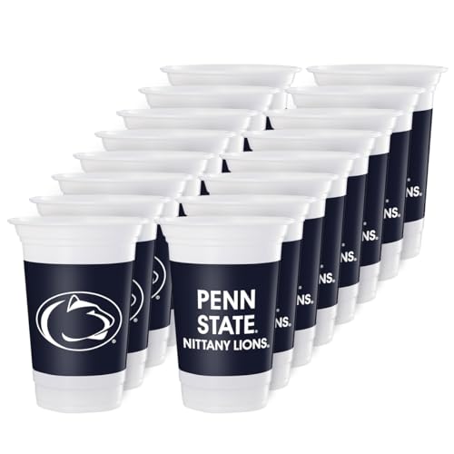Penn State Nittany Lions 16oz Plastic Cups - Officially Licensed 16 Pack - Tailgate & Game Day Fan Party Supplies