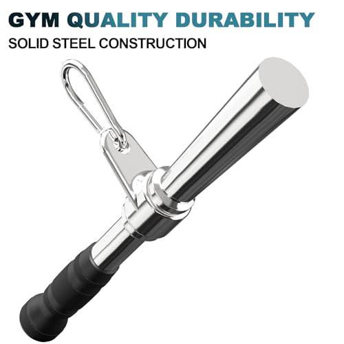 Triceps Pull Down Cable Attachment Set for Home Gym - Nylon Braided Ropes & Steel Handles