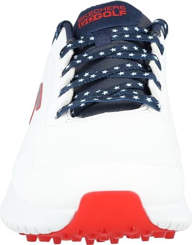 Men's Skechers Max Fairway 3 Arch Fit Spikeless Golf Shoes - White Navy Red 10