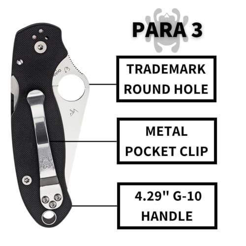 Spyderco Para 3 Folding Pocket Knife - CPM S45VN Steel, PlainEdge