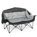 Qucamous Oversized Double Camping Chair Loveseat XL Black & Grey - Heavy Duty, Water-Resistant, 600LBS Capacity