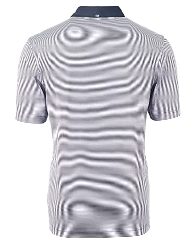 Men's Recycled Polo Shirt X-Large Tall Navy Blue White - Virtue Eco Pique