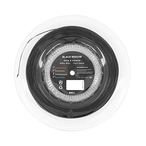 Dunlop Sports Black Widow Tennis String, 17G, 660' Reel