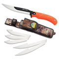 Outdoor Edge RazorMax Replaceable Hunting Knife Set with 3.5" Drop-Point & 5" Fillet Blades (Orange, 6 Blades)