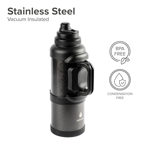 Titan Gallon Water Jug - 135 Oz Hammered Onyx Vacuum Insulated Bottle