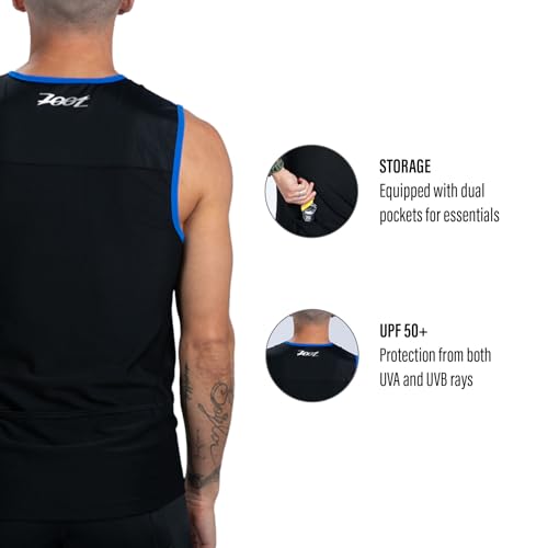 Zoot Men's Core Tri Tank Top XL Ocean Blue - Athletic Swim & Training