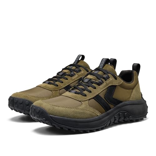 Men's Retro Style Durable Sneakers - Dark Olive Black, KS86