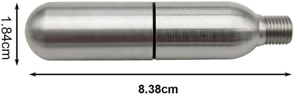 Skiennix Paintball PCP - 12g Refillable CO2 Cartridge with 8mm Male Quick Disconnect Plug